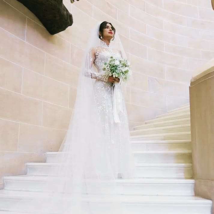 priyanka chopra wedding white gown